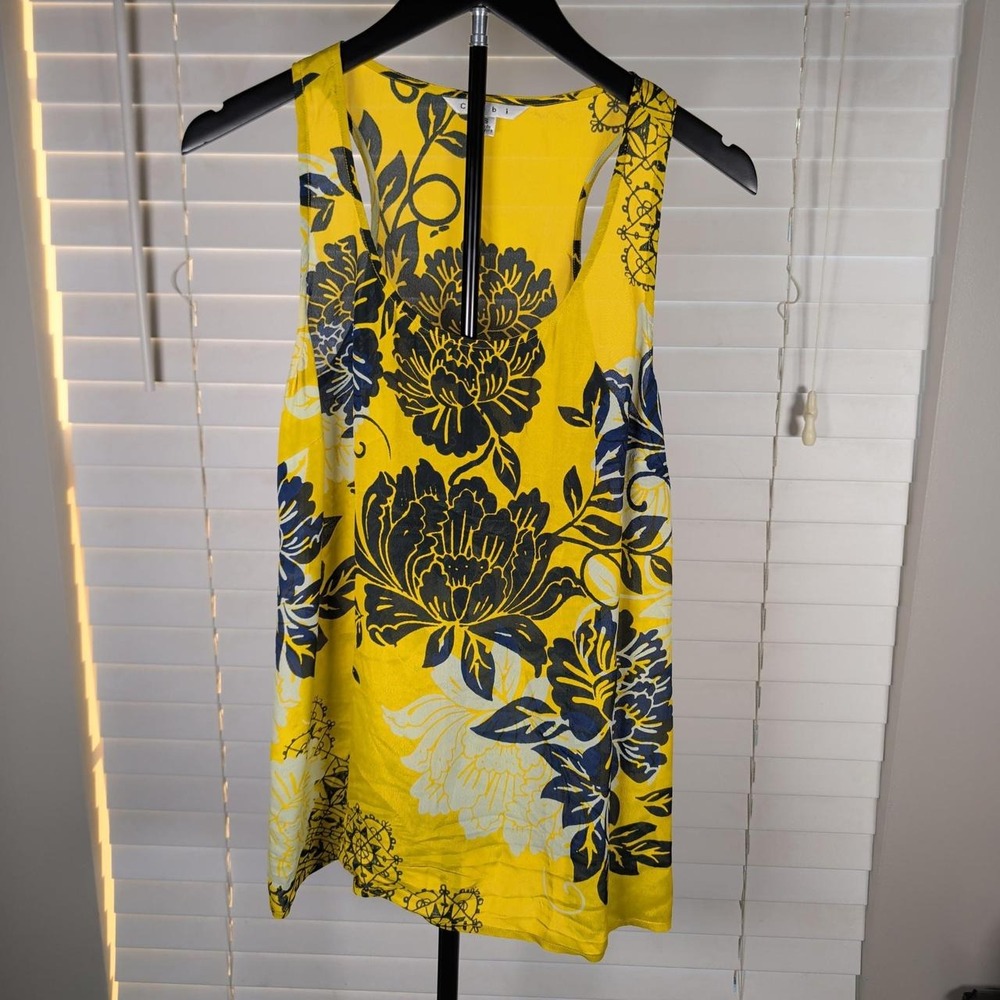 CAbi Bali Floral Silk Blend Tank Women's Small